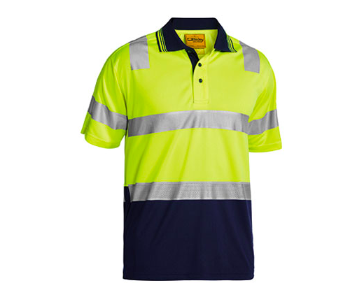 3m Taped Hi Vis Two Tone Micromesh Polo Shirt Short Sleeve Yel